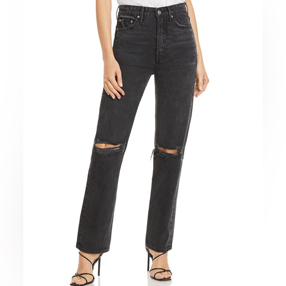 GRLFRND Mica button fly distressed jeans